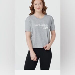 New Balance Core Stacked short sleeve grey Tee shirt medium nwt